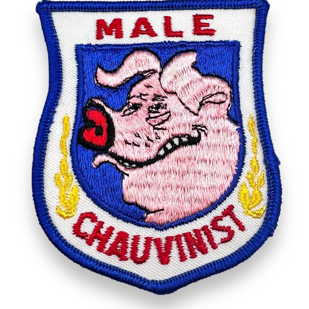 Vintage 1970s MALE CHAUVINIST PIG Patch Retro Punk Fashion